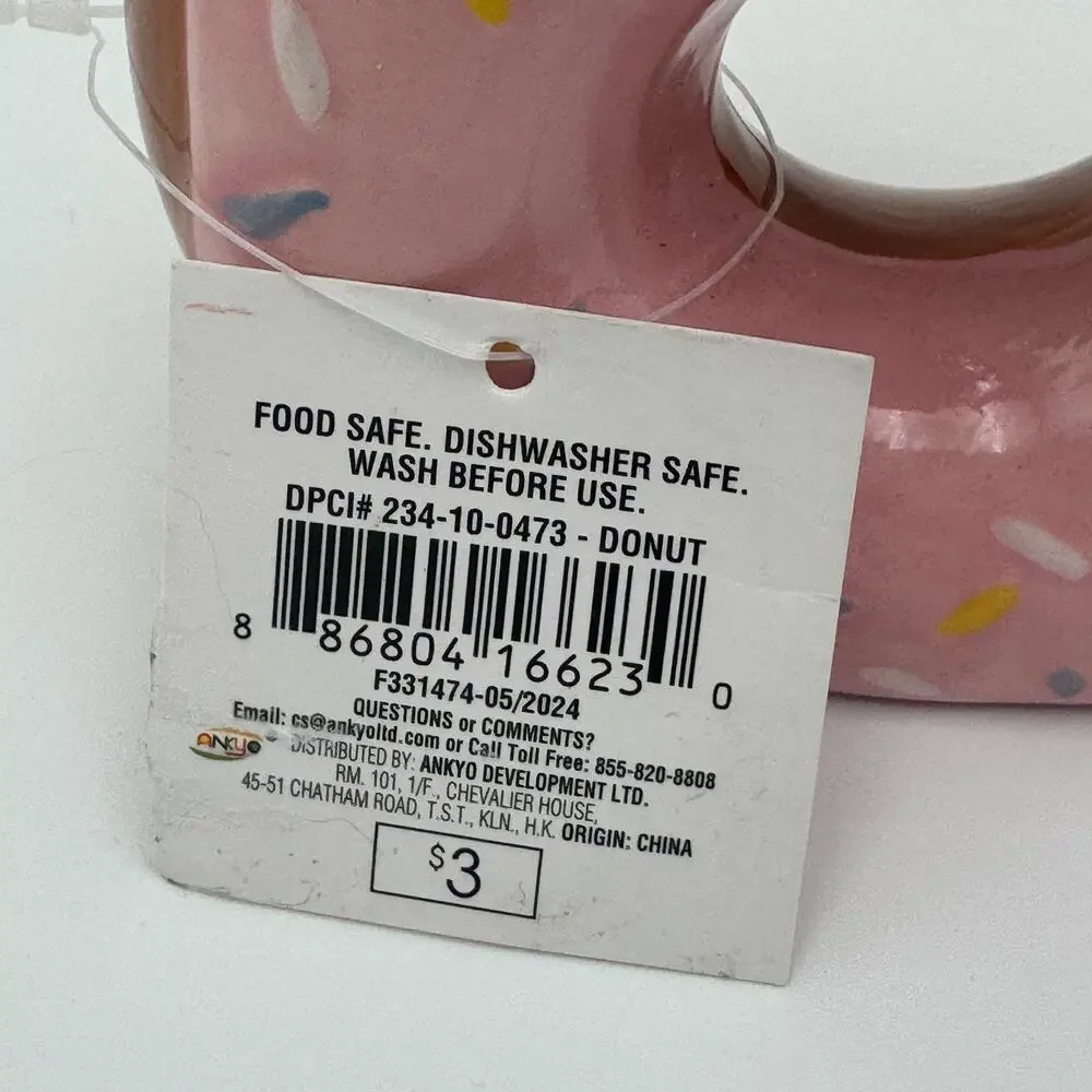 Target Bullseye Playground Christmas Donut Sprinkle Shaker Ceramic GlazePink NEW